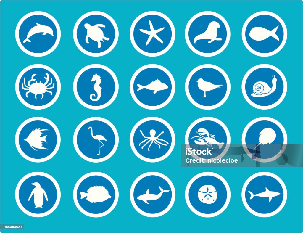 Sea Animal Icons 20 vector icons of Sea Animals. Download includes also includes Adobe Illustrator CS file.  Horseshoe Crab stock vector