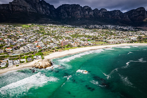 Aerial View of Maiden's Cove Tidal Pool in Clifton, Cape Town, South Africa, Africa