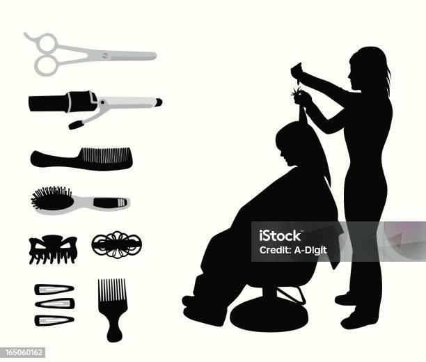 Hairdressaccessories Stock Vektor Art und mehr Bilder von Berufliche Beschäftigung - Berufliche Beschäftigung, Umrisslinie, Friseurberuf