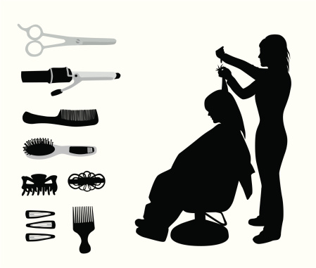 Hairdress Accessories Vector Silhouette