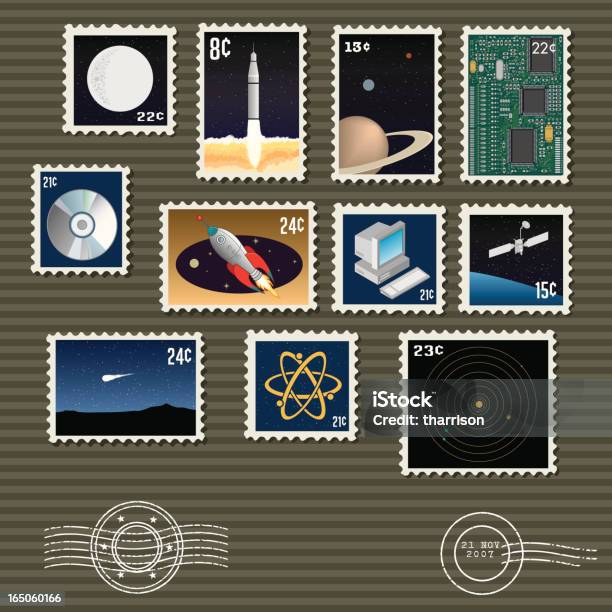 Vector Technology Postage Stamps Stock Illustration - Download Image ...