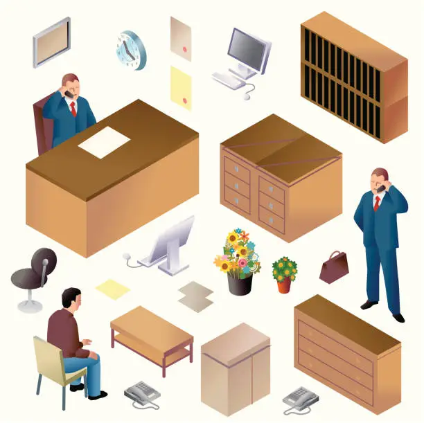 Vector illustration of Mr. Big + Office Furniture ISO