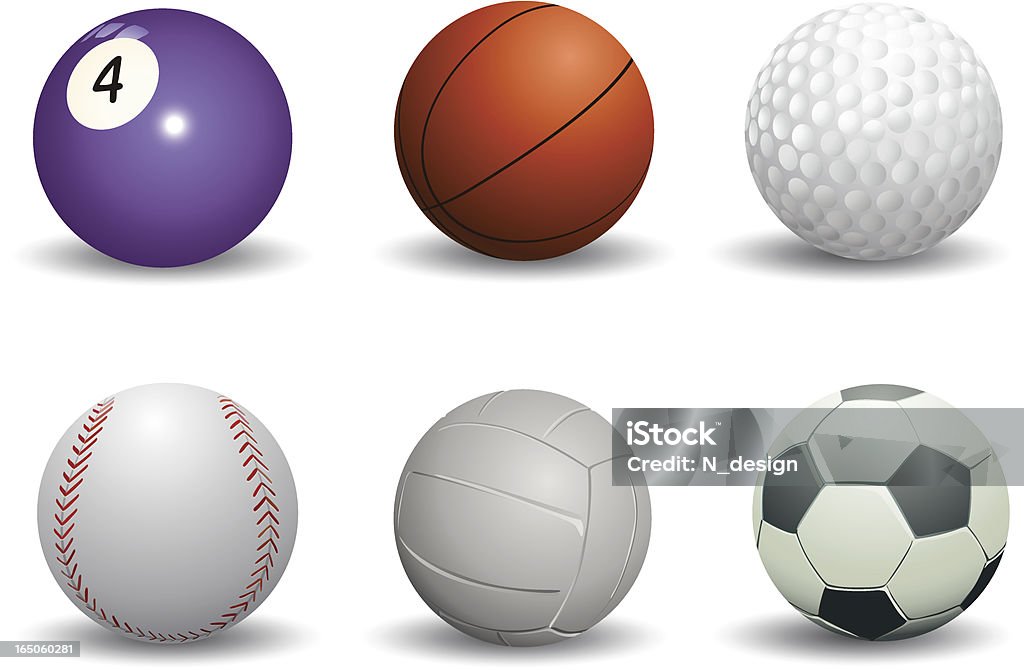 Sportowe piłki - Grafika wektorowa royalty-free (Neutralne tło)