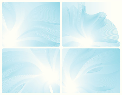 Four Abstract Flowerlike Vector Backgrounds. These images DO NOT use Illustrator´s Gradient Maps, so they´re compatible with Freehand 8 and Illustrator 8 (both files included in the .zip, besides individual high and low resolution .jpgs). Basic gradients and expanded blends.