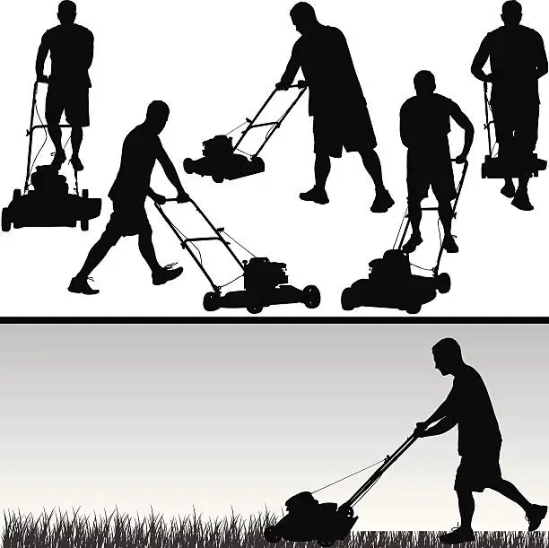 Vector illustration of Lawn Care Silhouette Series