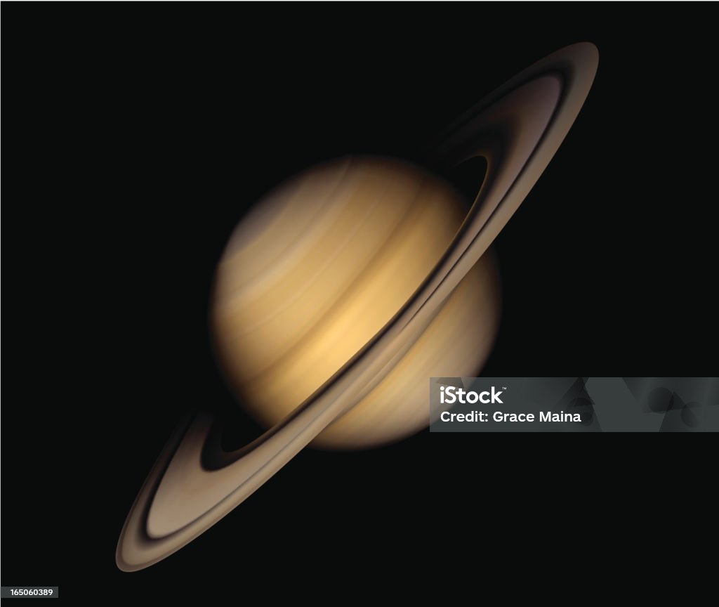 Planet Saturn - VECTOR Planet Saturn in true color. Saturn - Planet stock vector