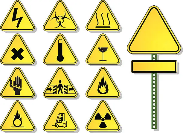 Vector illustration of Hazard Signs