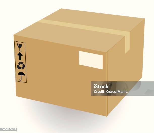 Ilustración de Caja De Envío Vectorv y más Vectores Libres de Derechos de Beige - Beige, Caja de cartón, Cerrado