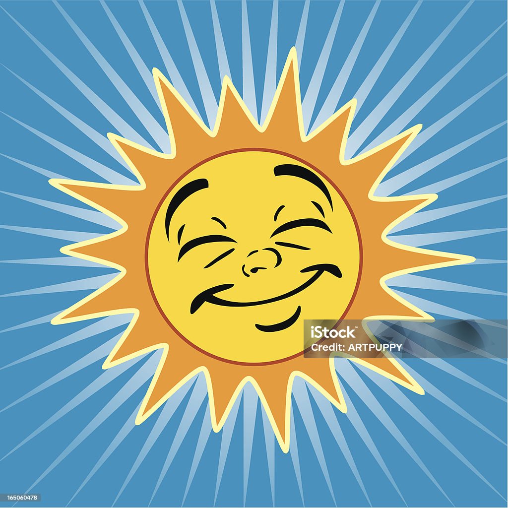 Feliz sonriendo sol - arte vectorial de Alegre libre de derechos