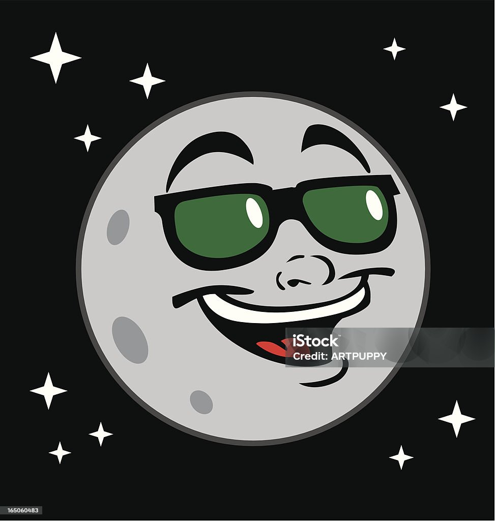 Cool Moon - Lizenzfrei Der Mann im Mond Vektorgrafik
