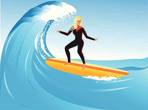 サーフィンをする - women sensuality surfing water sport点のイラスト素材／クリップアート素材／マンガ素材／アイコン素材