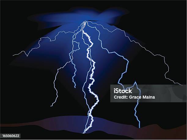 Lightningvector - Arte vetorial de stock e mais imagens de Acender - Acender, Azul, Condições Meteorológicas