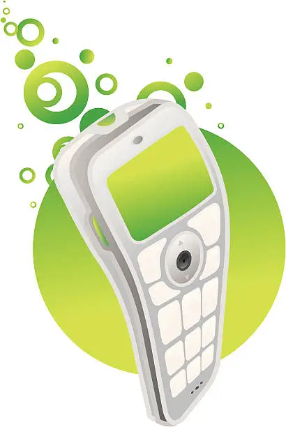 Vector illustration of cellphone moves - Green