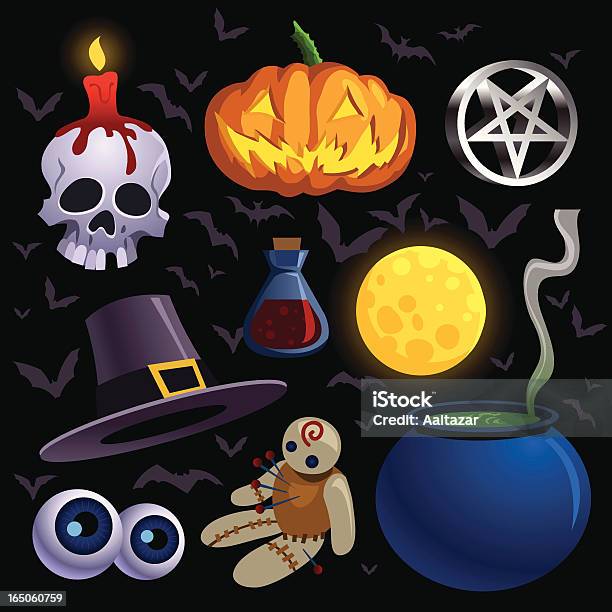 Halloween Gruselige Elemente Stock Vektor Art und mehr Bilder von Puppe - Puppe, Halloween, Voodoo