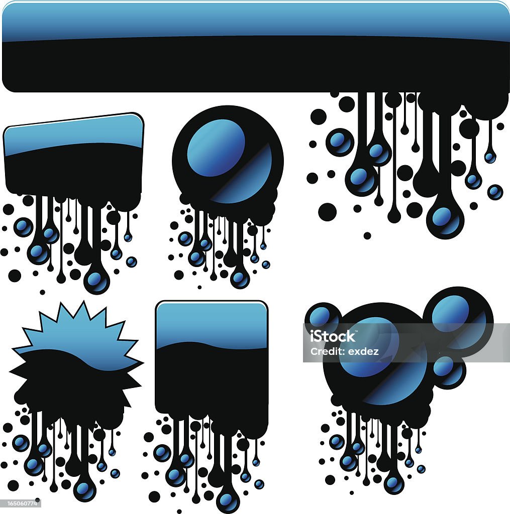 Banner lucido blu - arte vettoriale royalty-free di Acqua