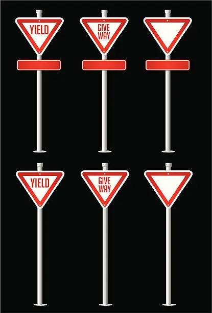 Vector illustration of Yield Signs [vector]