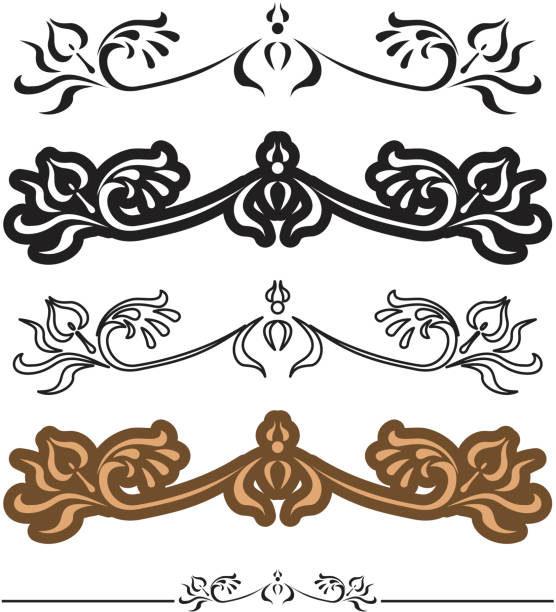 ilustrações, clipart, desenhos animados e ícones de ruleline design - celtic culture ruleline frame victorian style