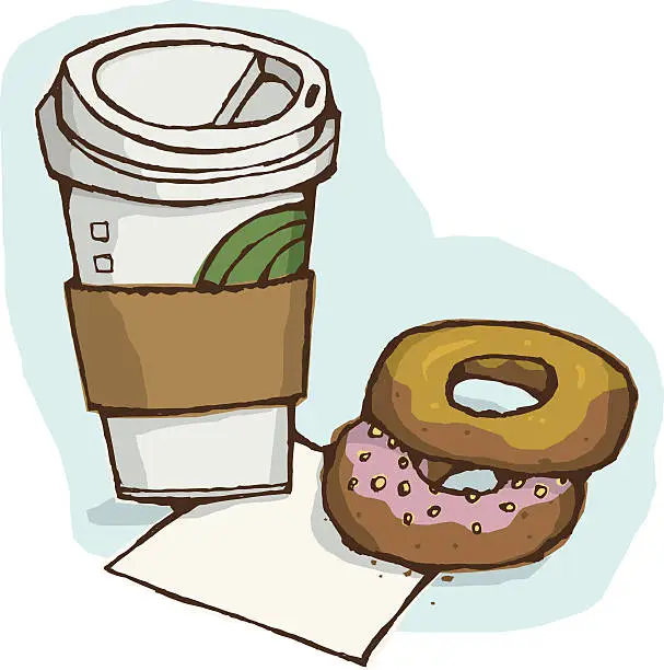 Vector illustration of Coffee and Donut