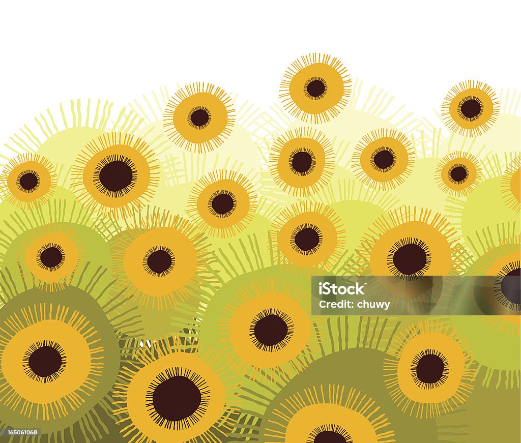 Sunflowers field Sunflowers field background in abstract style. Sunflower stock vector