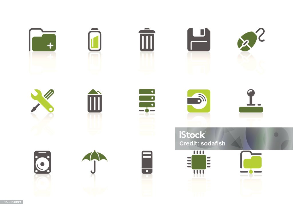 Computer iconos/serie de Lima - arte vectorial de Cubo de la basura libre de derechos