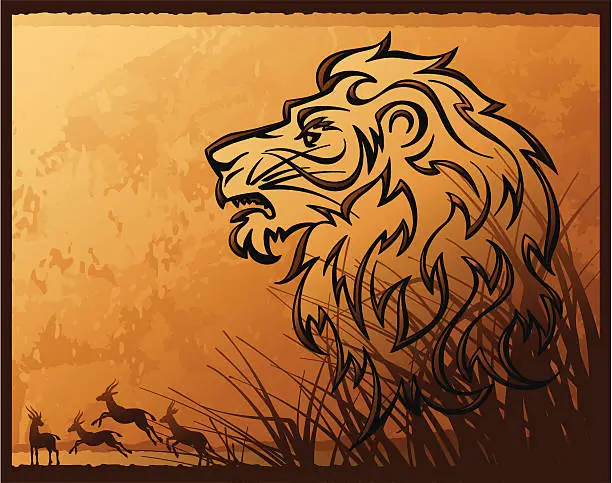 Vector illustration of Calligraphic Lion