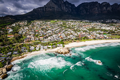 Aerial View of Maiden's Cove Tidal Pool in Clifton, Cape Town, South Africa, Africa