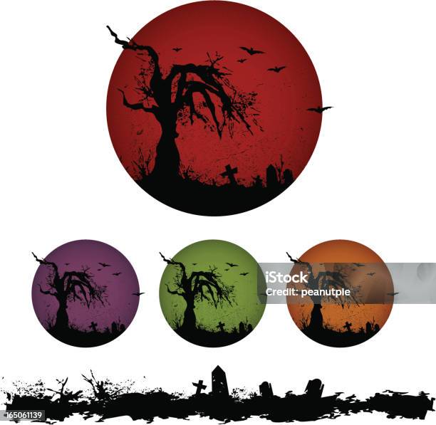 Suspense Arbre Circle Vecteurs libres de droits et plus d'images vectorielles de Arbre - Arbre, Chauve-souris, Cimetière