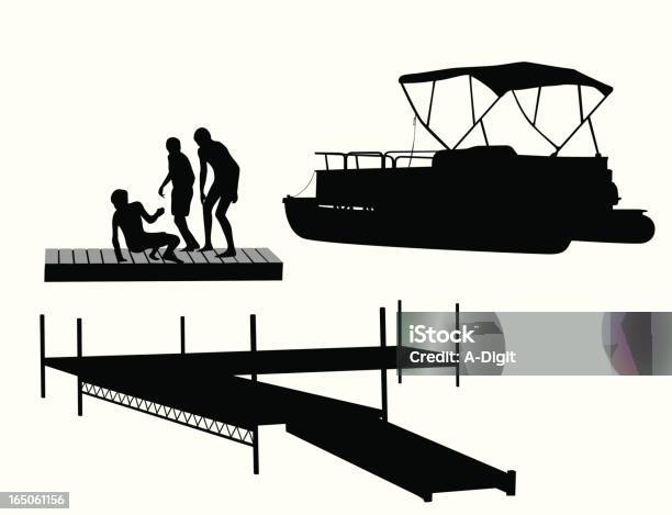 Catamaran Vector Silhouette Stock Illustration - Download Image Now - Pier, Nautical Vessel, Lake