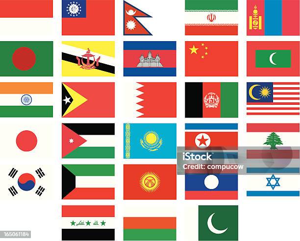 Ilustración de Banners De Asia y más Vectores Libres de Derechos de Asia - Asia, Océano Pacífico, Bandera