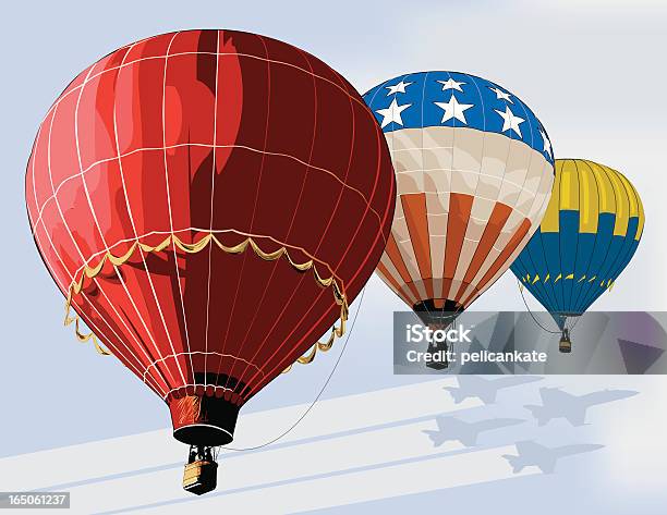 Ilustración de Sueño De Piloto y más Vectores Libres de Derechos de En medio del aire - En medio del aire, Globo aerostático, Ilustración