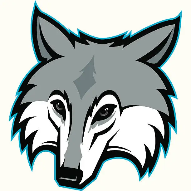 Vector illustration of Wolf Head II