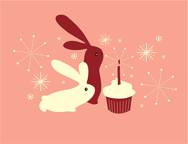 Easter cupcake vector art illustration