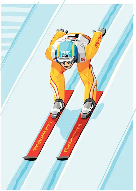 Vector illustration of Ski Jumper