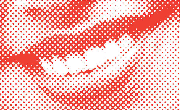 Halftone Vector Smile Illustration of a woman smiling, in halftone dots retro style. anthropomorphic face illustrations stock illustrations