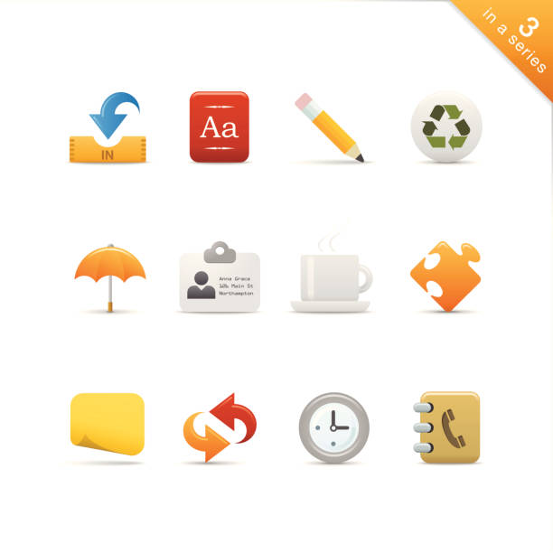 Satin Icons | Set 3 vector art illustration