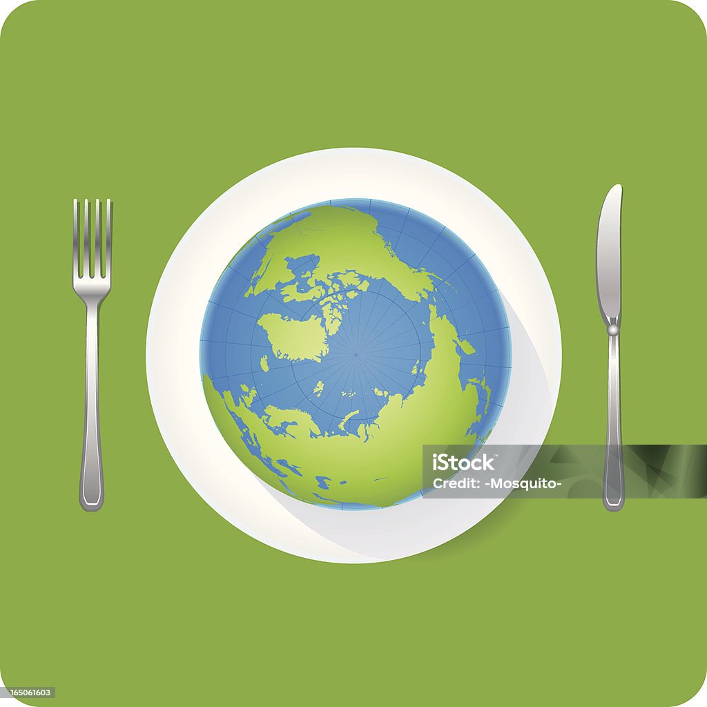 Świat obiad - Grafika wektorowa royalty-free (Mapa świata)