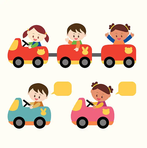 Vector illustration of boys and girls back to school