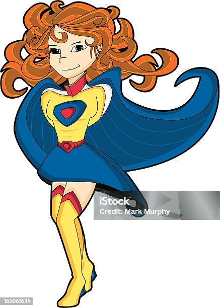 Ilustración de Linda Mujer Superhéroe Carácter Grupo De Iconos y más Vectores Libres de Derechos de Adulto - Adulto, Amarillo - Color, Azul