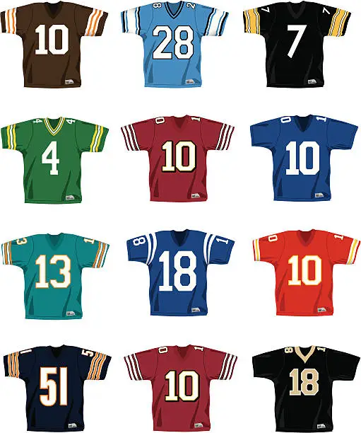 Vector illustration of Vector Generic Football Jerseys