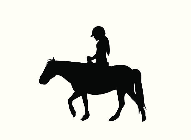 Pony Ride Vector Silhouette A-Digit pony stock illustrations