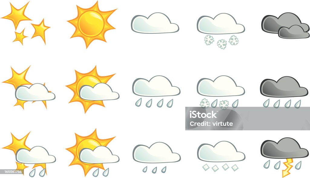 Weather Icons Weather Icons for day and night forecasting. Clear Sky stock vector