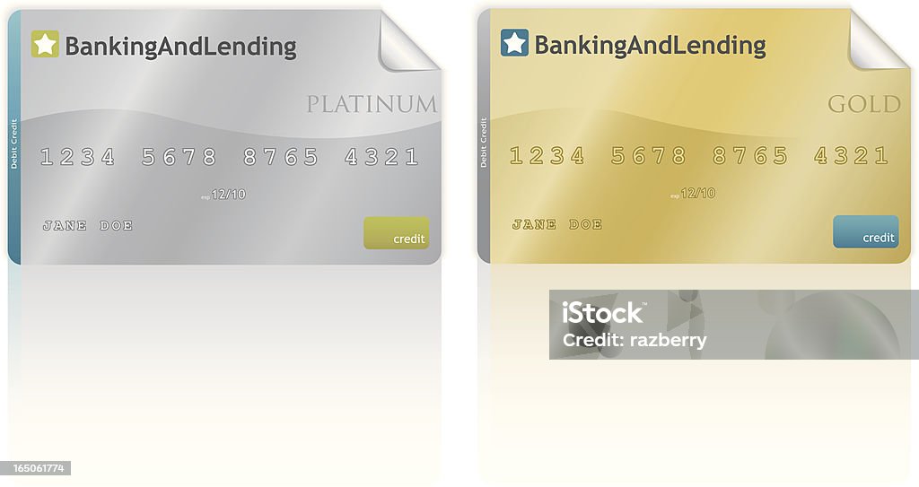 Cartões platinum e gold - Vetor de Cartão de crédito royalty-free