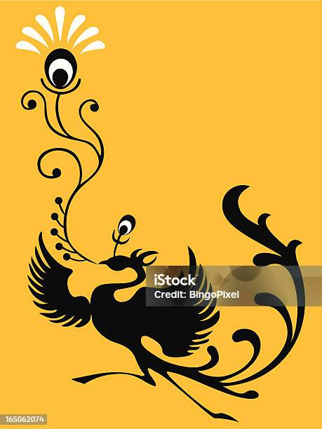 Pássaro Voador Feather - Arte vetorial de stock e mais imagens de Fénix - Fénix, Abstrato, Amarelo