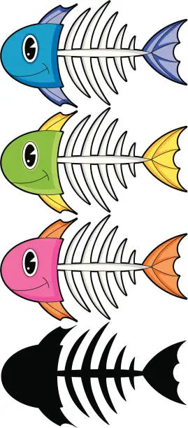 Vector illustration of Cute Bony Fish