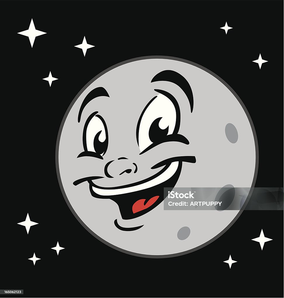 Happy Moon - Lizenzfrei Der Mann im Mond Vektorgrafik