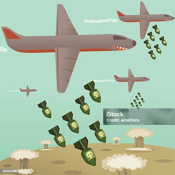 A Chegada - Arte vetorial de stock e mais imagens de Avião Bombardeiro - Avião Bombardeiro, Agressão, Arma Nuclear