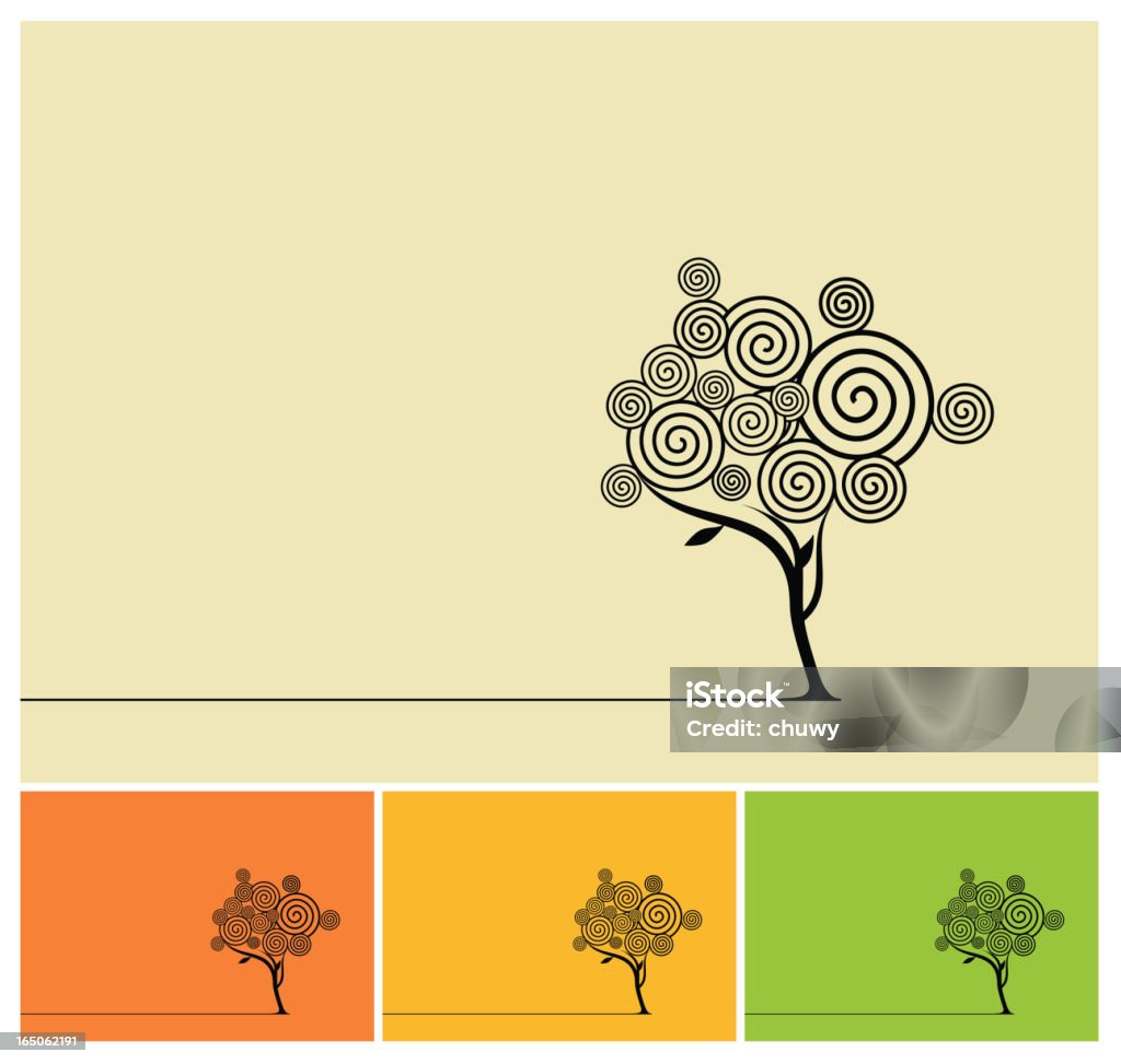Tree creative of spirals printed black on square shaped card Elegant tree cartoon in retro style. Art And Craft stock vector Tree creative of spirals printed black on square shaped card Elegant tree cartoon in retro style. Art And Craft stock vector