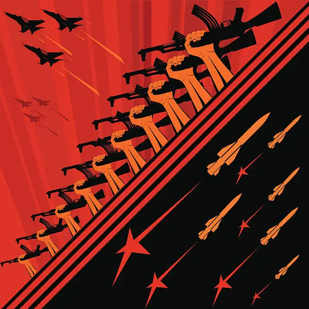 Vector illustration of Soviet art propaganda poster