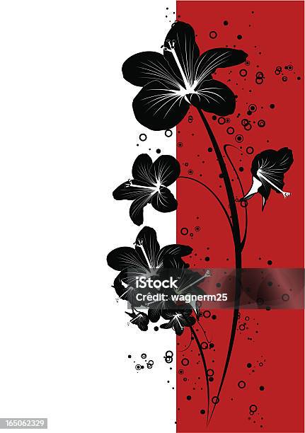 Ibisco Nero Bianco E Rosso - Immagini vettoriali stock e altre immagini di Botanica - Botanica, Clima tropicale, Design