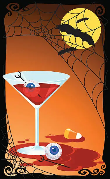 Vector illustration of Bloody Halloween Cocktail
